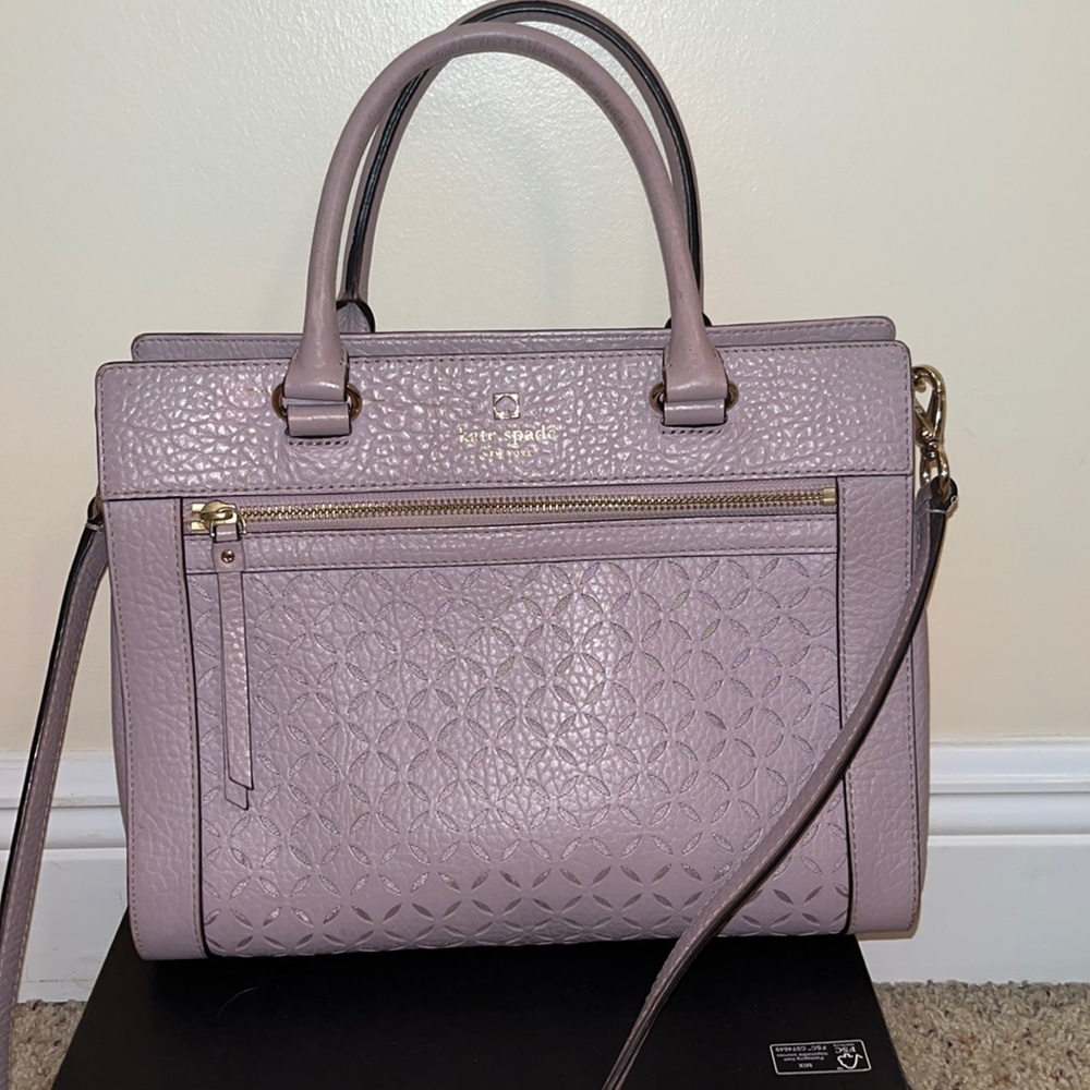 Kate Spade lavender handbag with gold hardware
